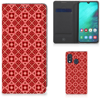 B2Ctelecom Hoesje Samsung A40 met Magneet Batik Red