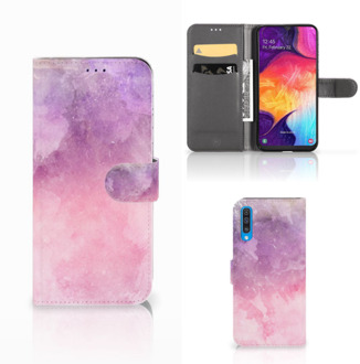 B2Ctelecom Hoesje Samsung A50 Pink Purple Paint