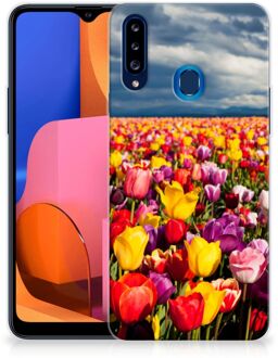 B2Ctelecom Hoesje Samsung Galaxy A20s Telefoon Hoesje Tulpen