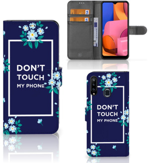 B2Ctelecom Hoesje Samsung Galaxy A20s Telefoontasje Flowers Blue DTMP