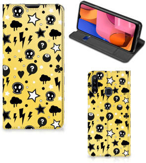 B2Ctelecom Hoesje Samsung Galaxy A20s Wallet Case met Pasjeshouder Punk Yellow