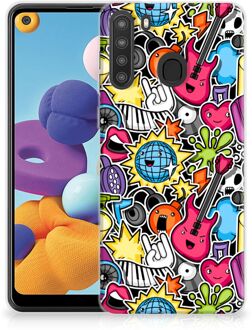 B2Ctelecom Hoesje Samsung Galaxy A21 Telefoon Hoesje Punk Rock