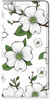 B2Ctelecom Hoesje Samsung Galaxy A21s Book Case Dogwood Flowers