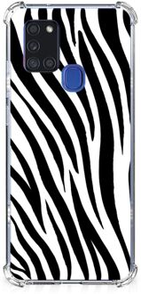 B2Ctelecom Hoesje Samsung Galaxy A21s GSM Hoesje met doorzichtige rand Zebra