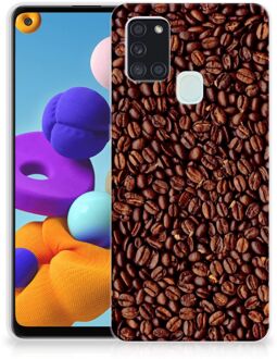 B2Ctelecom Hoesje Samsung Galaxy A21s Telefoon Hoesje Koffiebonen