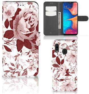 B2Ctelecom Hoesje Samsung Galaxy A30 Watercolor Flowers