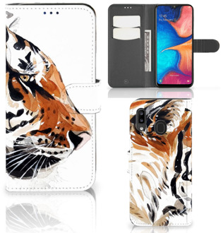 B2Ctelecom Hoesje Samsung Galaxy A30 Watercolor Tiger