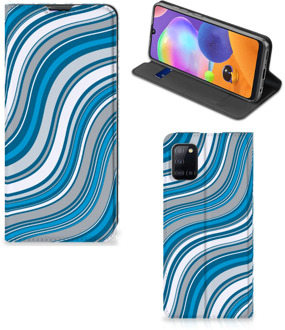 B2Ctelecom Hoesje Samsung Galaxy A31 Book Case Golven Blauw