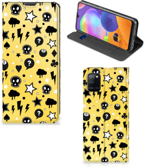 B2Ctelecom Hoesje Samsung Galaxy A31 Wallet Case met Pasjeshouder Punk Yellow