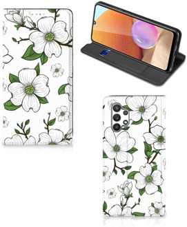 B2Ctelecom Hoesje Samsung Galaxy A32 4G Book Case Dogwood Flowers