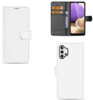 B2Ctelecom Hoesje Samsung Galaxy A32 4G Bookcover Wit met Pasjeshouder