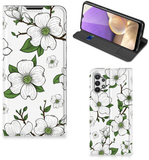 B2Ctelecom Hoesje Samsung Galaxy A32 5G Book Case Dogwood Flowers