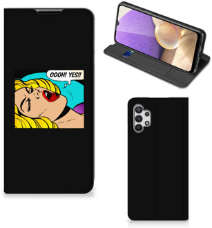 B2Ctelecom Hoesje Samsung Galaxy A32 5G Bookcase Popart Oh Yes