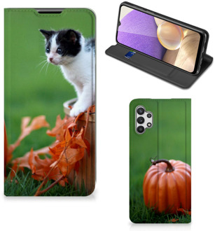 B2Ctelecom Hoesje Samsung Galaxy A32 5G Flip Case Kitten