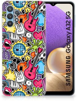 B2Ctelecom Hoesje Samsung Galaxy A32 5G Telefoon Hoesje Punk Rock