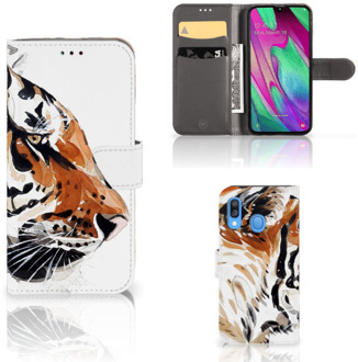 B2Ctelecom Hoesje Samsung Galaxy A40 Watercolor Tiger