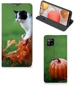 B2Ctelecom Hoesje Samsung Galaxy A42 Flip Case Kitten