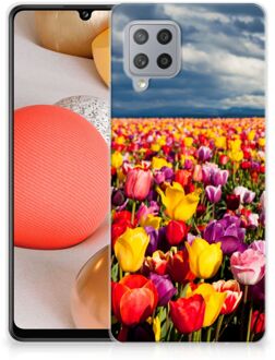 B2Ctelecom Hoesje Samsung Galaxy A42 Telefoon Hoesje Tulpen