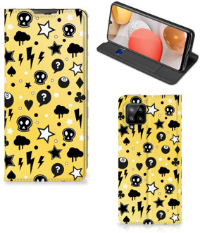 B2Ctelecom Hoesje Samsung Galaxy A42 Wallet Case met Pasjeshouder Punk Yellow