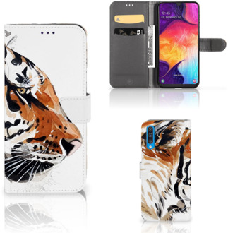 B2Ctelecom Hoesje Samsung Galaxy A50 Watercolor Tiger