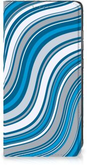 B2Ctelecom Hoesje Samsung Galaxy A52 Book Case Golven Blauw