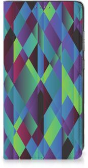 B2Ctelecom Hoesje Samsung Galaxy A52 Bookcase Abstract Groen Blauw