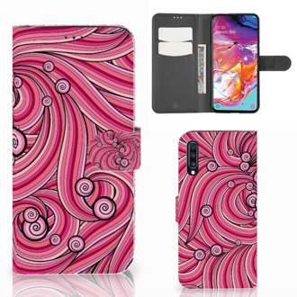 B2Ctelecom Hoesje Samsung Galaxy A70 Swirl Pink