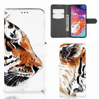 B2Ctelecom Hoesje Samsung Galaxy A70 Watercolor Tiger