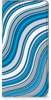 B2Ctelecom Hoesje Samsung Galaxy A71 Book Case Golven Blauw