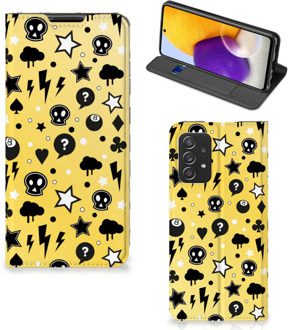 B2Ctelecom Hoesje Samsung Galaxy A72 (5G/4G) Wallet Case met Pasjeshouder Punk Yellow