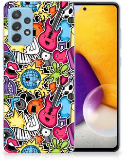 B2Ctelecom Hoesje Samsung Galaxy A72 Telefoon Hoesje Punk Rock