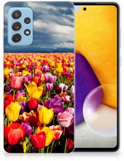 B2Ctelecom Hoesje Samsung Galaxy A72 Telefoon Hoesje Tulpen