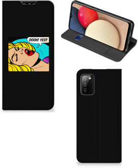 B2Ctelecom Hoesje Samsung Galaxy M02s | A02s Bookcase Popart Oh Yes