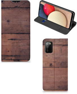 B2Ctelecom Hoesje Samsung Galaxy M02s | A02s Leuk Case Old Wood