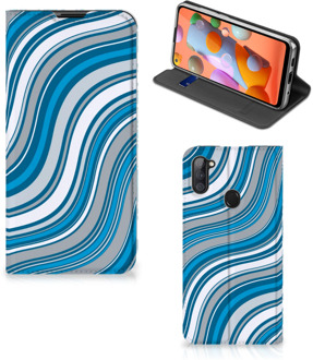 B2Ctelecom Hoesje Samsung Galaxy M11 | A11 Book Case Golven Blauw