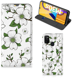 B2Ctelecom Hoesje Samsung Galaxy M21 Book Case Dogwood Flowers