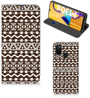 B2Ctelecom Hoesje Samsung Galaxy M21 Bookcase Aztec Brown