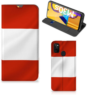 B2Ctelecom Hoesje Samsung Galaxy M21 Telefoonhoesje met Naam Oostenrijkse Vlag