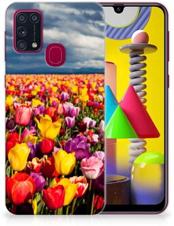 B2Ctelecom Hoesje Samsung Galaxy M31 Telefoon Hoesje Tulpen