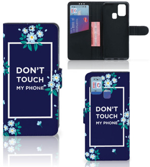 B2Ctelecom Hoesje Samsung Galaxy M31 Telefoontasje Flowers Blue DTMP