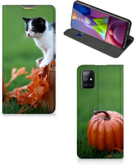 B2Ctelecom Hoesje Samsung Galaxy M51 Flip Case Kitten