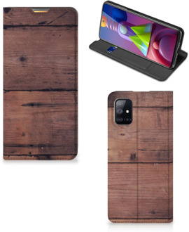 B2Ctelecom Hoesje Samsung Galaxy M51 Leuk Case Old Wood