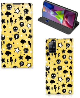 B2Ctelecom Hoesje Samsung Galaxy M51 Wallet Case met Pasjeshouder Punk Yellow