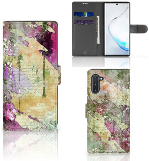 B2Ctelecom Hoesje Samsung Galaxy Note 10 Book Cover Letter Painting