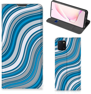 B2Ctelecom Hoesje Samsung Galaxy Note 10 Lite Book Case Golven Blauw