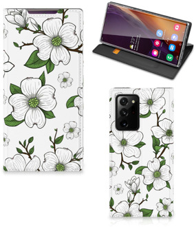 B2Ctelecom Hoesje Samsung Galaxy Note 20 Ultra Book Case Dogwood Flowers