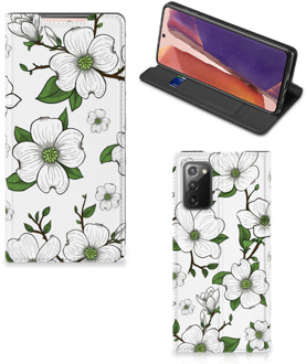 B2Ctelecom Hoesje Samsung Galaxy Note20 Book Case Dogwood Flowers