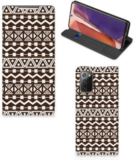 B2Ctelecom Hoesje Samsung Galaxy Note20 Bookcase Aztec Brown