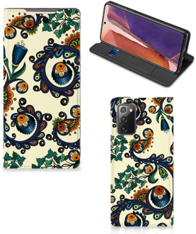 B2Ctelecom Hoesje Samsung Galaxy Note20 Bookcase Barok Flower