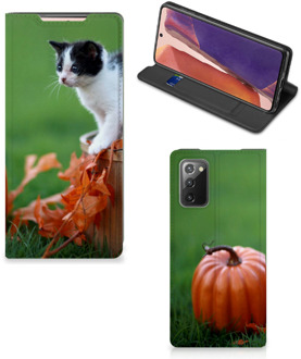 B2Ctelecom Hoesje Samsung Galaxy Note20 Flip Case Kitten